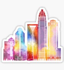 Charlotte landmarks watercolor poster Sticker