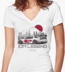 RX7. JDM Legend Women's Fitted V-Neck T-Shirt