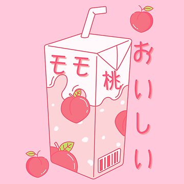 Kawaii peach milk 90s japanese aesthetic' Sticker