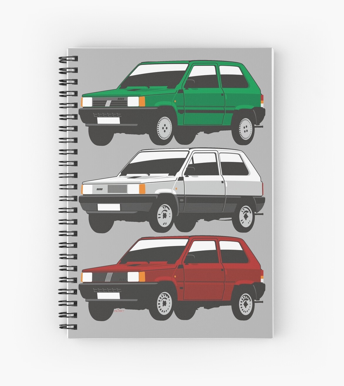 "Fiat Panda first generation" Spiral Notebooks by car2oonz | Redbubble