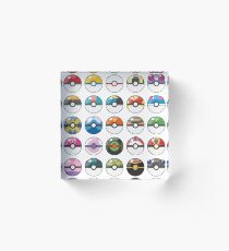 Pokemon Pokeball White Acrylic Block