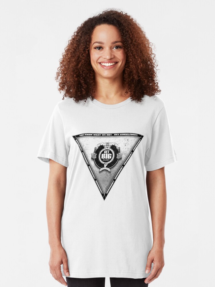 Alternate view of Get Big Pyramid Flip - WHITE Slim Fit T-Shirt
