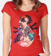 Yakuza-Mädchen Tailliertes Rundhals-Shirt