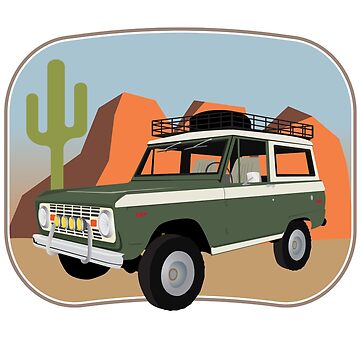 Vintage Red and White Bronco on the West Coast (Sequoia National Park)  Essential T-Shirt for Sale by brainthought