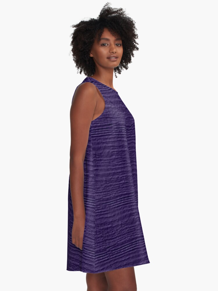 Gentian Violet Wood Grain Texture A Line Dress By Saravalor