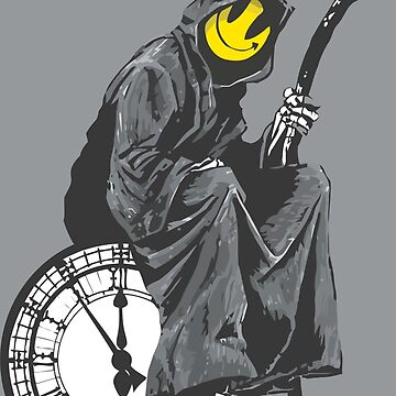 Artwork thumbnail, banksy grim reaper clock by belugastore