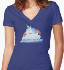 Central Intelligence - Unicorn (Faded as worn in the film) Bob Stone Women's Fitted V-Neck T-Shirt