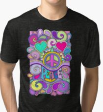 Psychedelic Hippy Retro Peace Art Tri-blend T-Shirt