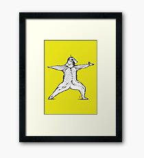 Yogi bear pose - Warrior 2 Framed Print