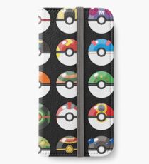 Pokemon Pokeball Schwarz iPhone Flip-Case/Hülle/Klebefolie