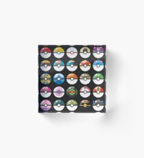 Pokemon Pokeball Black Acrylic Block