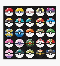Pokemon Pokeball Black Photographic Print