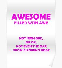 Awsome - full of awe (Pink) Poster