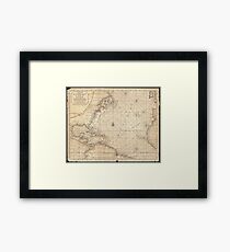 Vintage Map of The Atlantic Ocean (1683) Framed Print