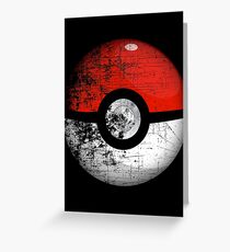 Destroyed Pokemon Go Team Red Pokeball Greeting Card