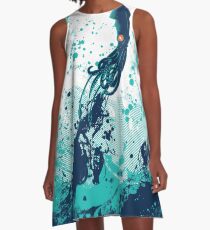 Tintenfisch-Spritzen A-Linien Kleid