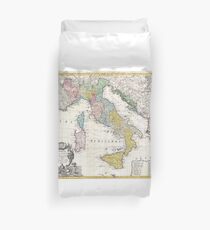 Vintage Map of Italy (1742) Duvet Cover