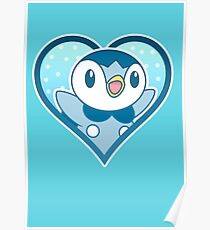 Piplup Herz Poster