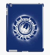 Battlestar Galactica Grunge - Dark Blue and White iPad Case/Skin