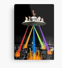 CAT INVADERS Metal Print