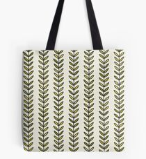 Simple green leaf seamless pattern. Hand drawn natural background. Tote Bag