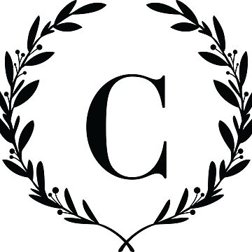 Wooden letter c decorated with grass Royalty Free Vector