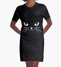 Cute Black Cat T-Shirt Kleid