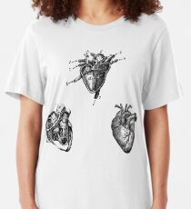 Vintage Herz Anatomie Slim Fit T-Shirt