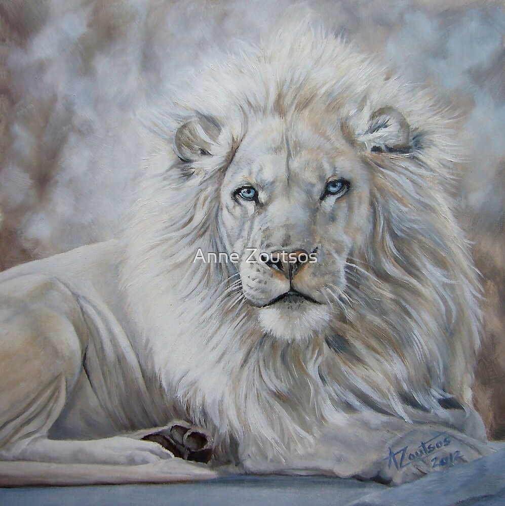 Beauty In The Beast White Lion  by Anne Zoutsos
