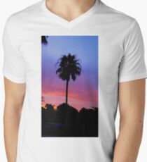 Lonely Sunset Palm Tree Men's V-Neck T-Shirt