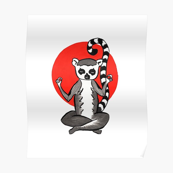 Lemur Loves Meditation Poster
