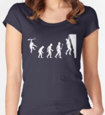 Funny Rock Climbing Evolution T Shirt Women's Fitted Scoop T-Shirt
