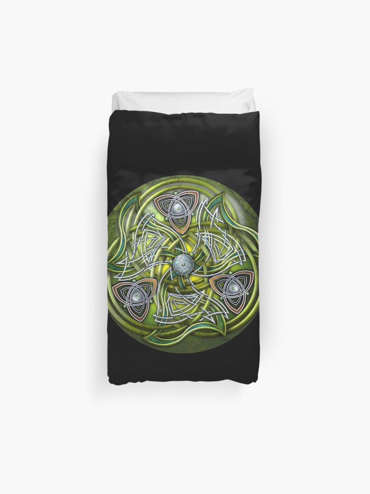 Green Celtic Medallion Duvet Cover By Naumaddicarts Redbubble