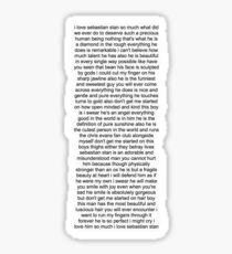 Sebastian Stan Paragraph Design Sticker
