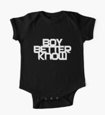 Boy Better Know - Chest Placement (white) One Piece - Short Sleeve
