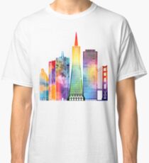 San Francisco landmarks watercolor poster Classic T-Shirt