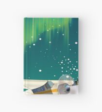 Iceland vintage style ski plane poster Hardcover Journal