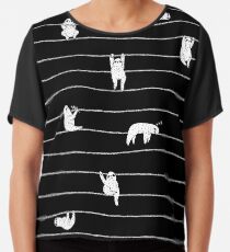 Sloth Stripe Chiffon Top