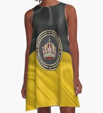 Imperial Crown of Austria over Flag of the Habsburg Monarchy A-Line Dress