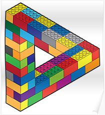 Play with Me: Lego Penrose Toy Triangle Impossible Object Illusion Poster