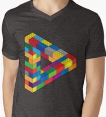Play with Me: Lego Penrose Toy Triangle Impossible Object Illusion Men's V-Neck T-Shirt