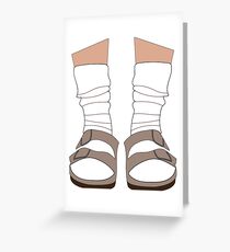 Tarjeta de felicitación Birkenstocks y calcetines