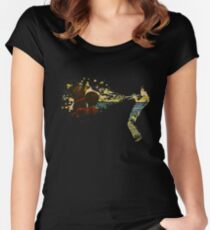 Brauen Tailliertes Rundhals-Shirt