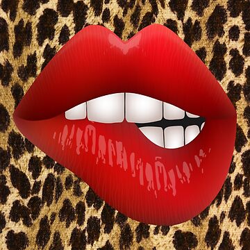 Sexy Cool Cheetah Print Lips Leopard Print Biting Lip Essential T-Shirt  for Sale by 1stAmendMerch