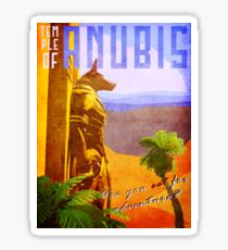 Temple of Anubis Vintage Travel Poster Sticker