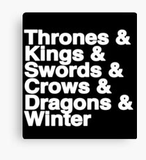 A Song of Ice and Fire (Black) Canvas Print