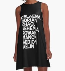 Throne of Glass Group Names Black A-Line Dress