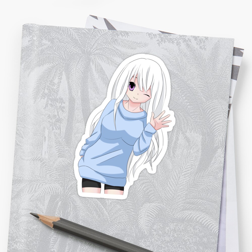anime waving stickers by rosskennedyy redbubble