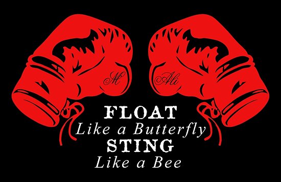 Muhammad Ali Float Like A Butterfly Sting Like A Bee Poster By Purfectpixelle Redbubble 