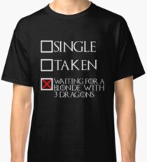 Waiting for a blonde with 3 dragons (white text + cross) Classic T-Shirt